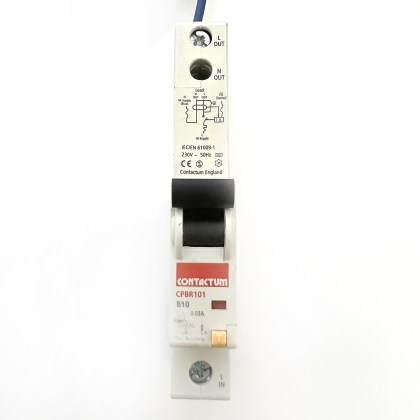 Contactum CPBR101 B10 10A 10 Amp 30mA RCBO Circuit Breaker Type AC